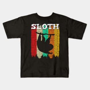 Sloth - Retro Style Sloths Vintage Silhouette Kids T-Shirt